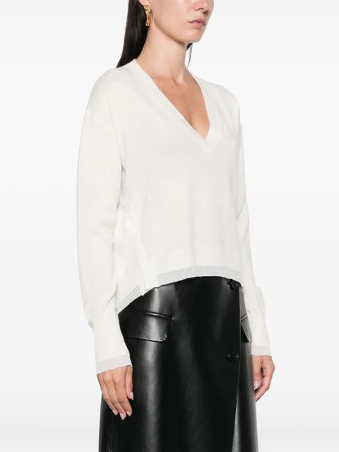 PINKO contrasting-trim sweater - White