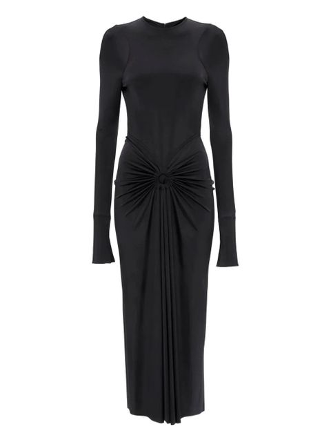 Victoria Beckham gathered long-sleeve midi dress - Black - zdjęcie produktu nr 1