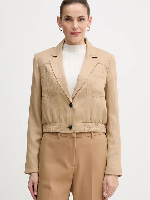 Dkny kurtka WOVEN JACKET kolor beżowy przejściowa P5GCTC12 - zdjęcie produktu nr 1