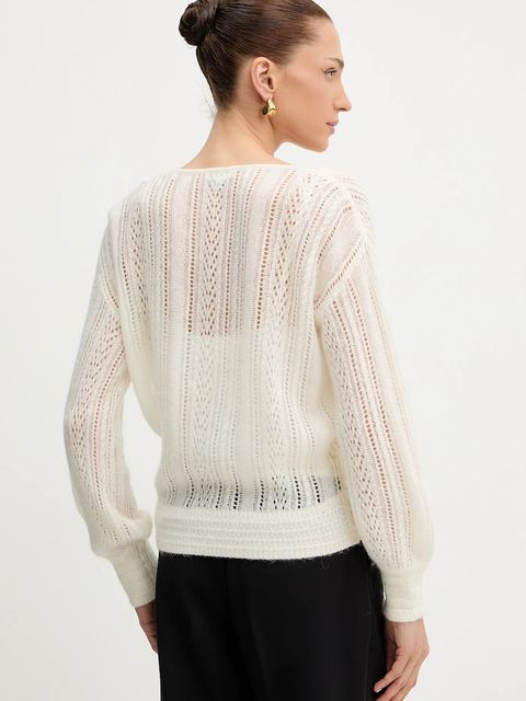 Guess sweter z dodatkiem wełny IZABELLA damski kolor beżowy lekki W5BR90 Z3HQ0