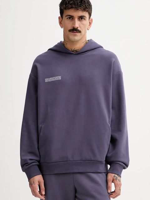 Pangaia bluza bawełniana kolor fioletowy z kapturem gładka 10000180 - zdjęcie produktu nr 1