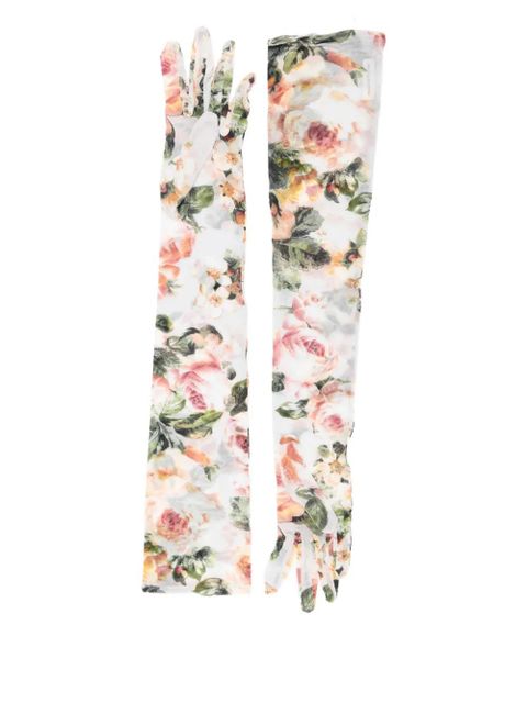 Magda Butrym floral gloves - White