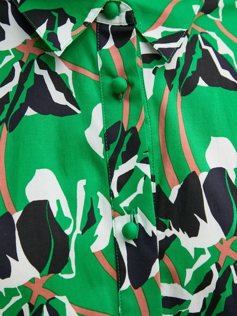 DIANE VON FURSTENBERG koszula bawełniana damska kolor zielony relaxed z kołnierzykiem klasycznym DVFBL4S003