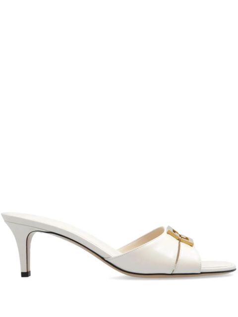 FENDI Fendi Ffold 55mm logo-plaque leather sandals - White - zdjęcie produktu nr 1