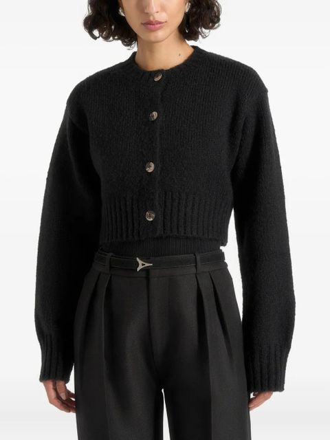 Manière De Voir Caren brushed button cardigan - Black