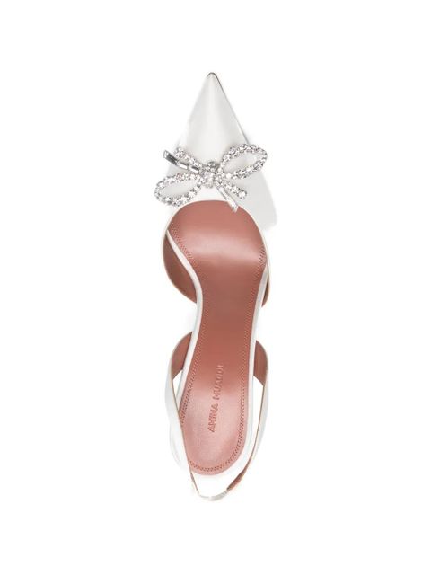 Amina Muaddi Rosie bow-detail pump - White