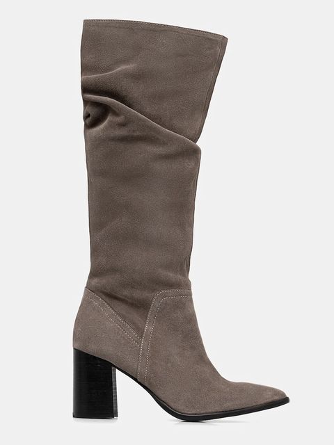 Medicine kozaki zamszowe kolor szary na słupku - zdjęcie produktu nr 2