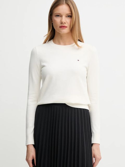 Tommy Hilfiger sweter damski kolor beżowy lekki WW0WW44984 - zdjęcie produktu nr 1