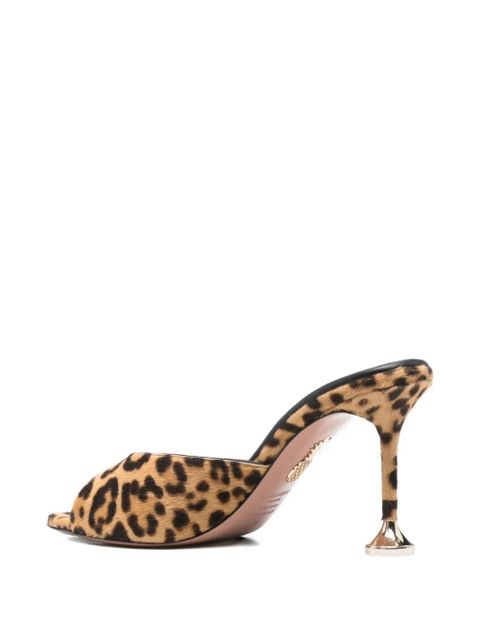 Aquazzura 95mm leopard-print heeled mules - Brown - zdjęcie produktu nr 2