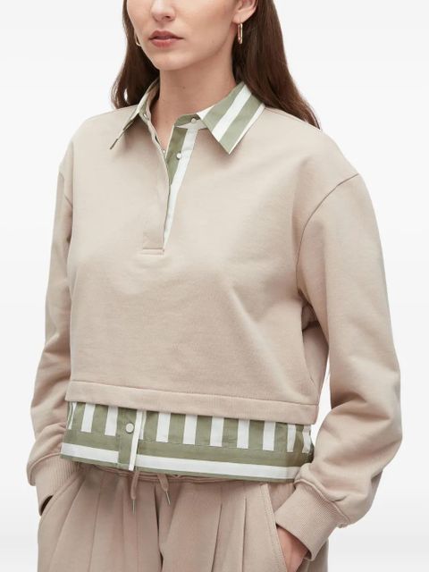 3.1 Phillip Lim Polo-neck striped-panel top - Neutrals
