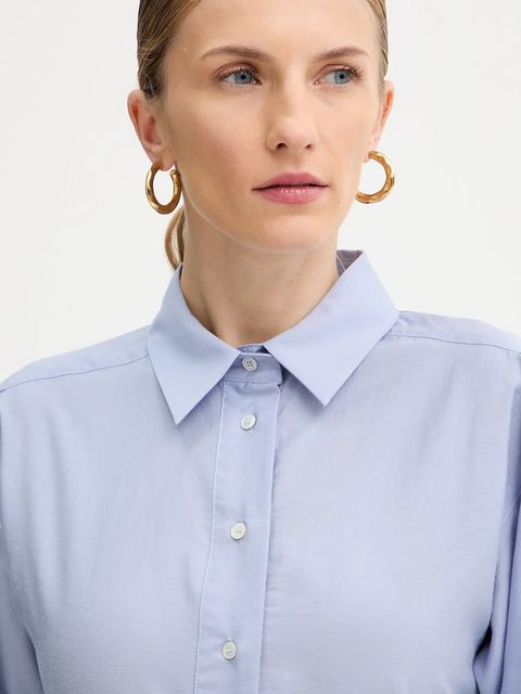 Marella koszula damska kolor niebieski regular z kołnierzykiem klasycznym 2523116022200
