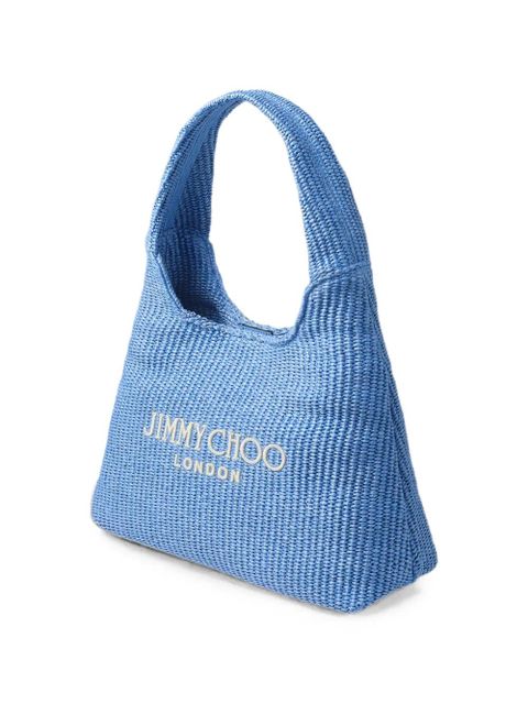 Jimmy Choo large Beach Diamond logo lettering shoulder bag - Blue