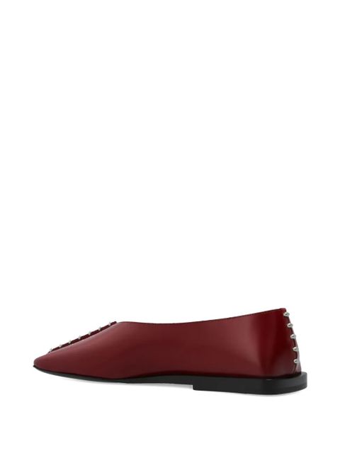 Jil Sander stud-detail ballet flats - Red