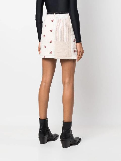 Marine Serre boutis mini skirt - Neutrals