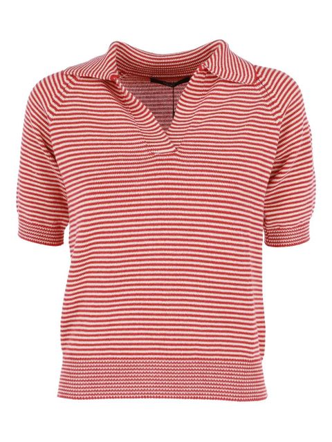 Weekend Max Mara striped polo-neck T-shirt - Red - zdjęcie produktu nr 1
