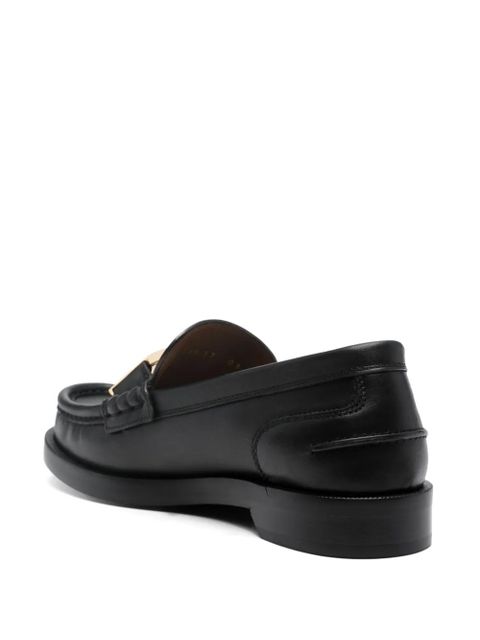 FENDI FF logo-plaque leather loafers - Black - zdjęcie produktu nr 2
