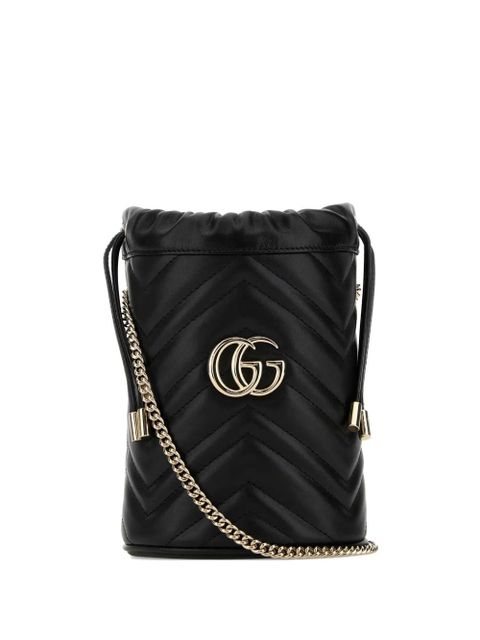 Gucci small GG Marmont bucket bag - Black - zdjęcie produktu nr 1
