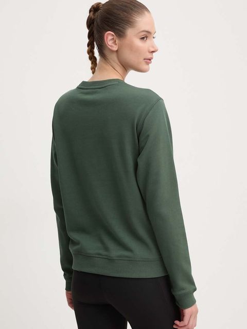 Fjallraven bluza bawełniana 1960 Logo Badge Sweater damska kolor zielony z aplikacją F87230 - zdjęcie produktu nr 2