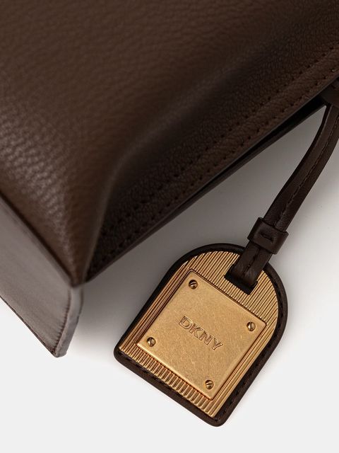 Dkny torebka skórzana kolor brązowy R44E1I54