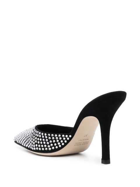 Paris Texas 100mm Hollywood embellished leather mules - Black