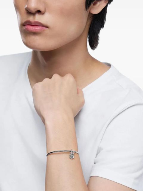 Diesel rose-charm bangle bracelet - Grey