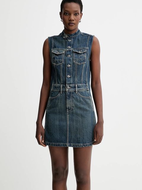 G-Star sukienka jeansowa 0 kolor niebieski mini dopasowana D27698.D577 - zdjęcie produktu nr 1