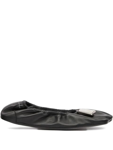 MM6 Maison Margiela charm gathered ballet flats - Black - zdjęcie produktu nr 1