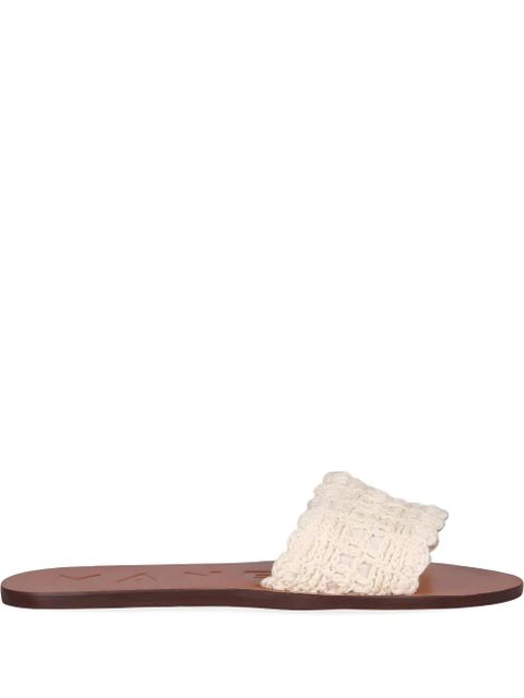 Manebi crochet flat sandals - White