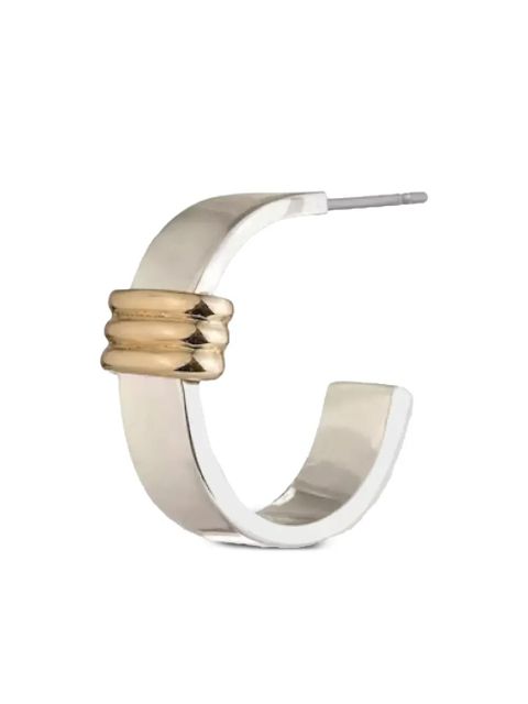 Lauren Ralph Lauren ribbed-detail half-hoop earrings - Silver