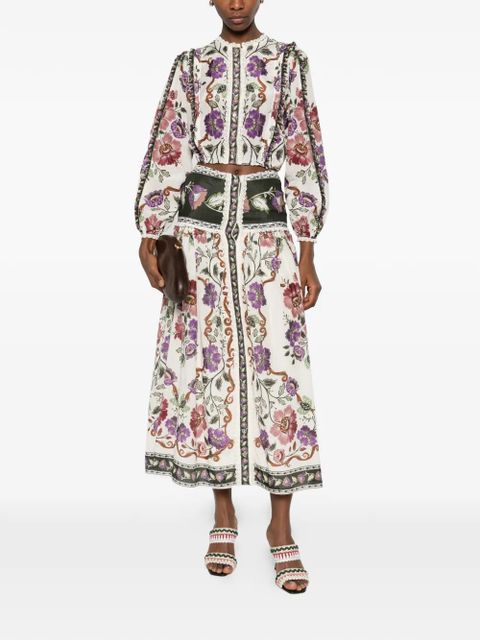 FARM Rio floral lace-trim shirt - White - zdjęcie produktu nr 2