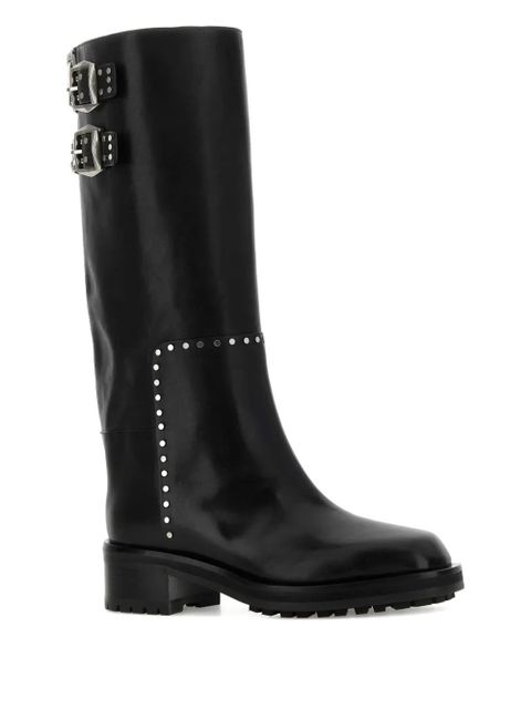 Jimmy Choo 50mm Brooklyn KB buckle studded boots - Black - zdjęcie produktu nr 2