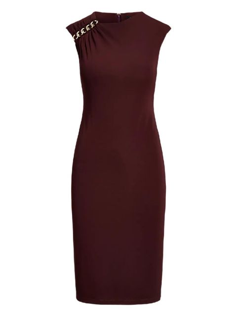 Lauren Ralph Lauren ruched chain dress - Brown - zdjęcie produktu nr 1