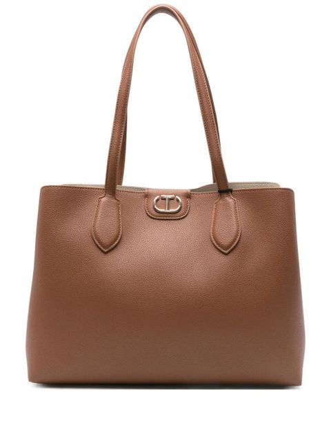 TWINSET Oval T logo tote bag - Brown - zdjęcie produktu nr 1