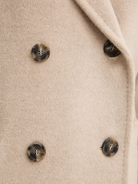 Weekend Max Mara płaszcz z dodatkiem wełny ZUFOLO kolor beżowy 2525016092600