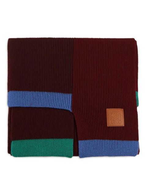 LOEWE colourblock scarf - Red - zdjęcie produktu nr 1