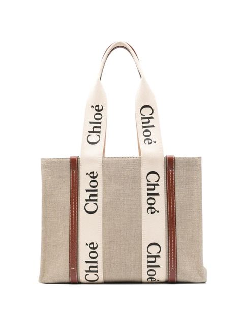 Chloé medium logo-strap tote bag - Neutrals - zdjęcie produktu nr 1