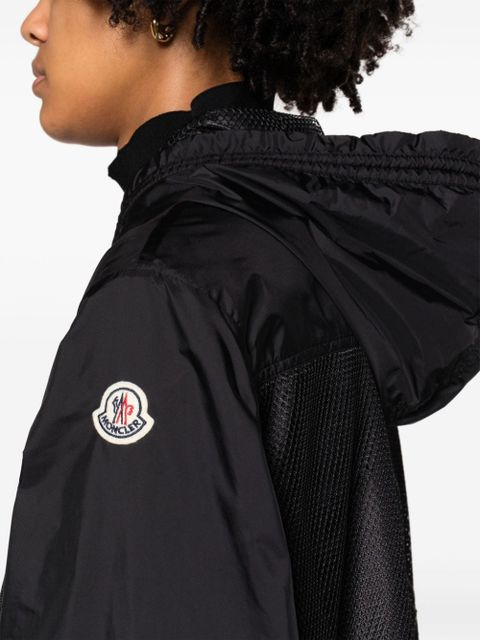 Moncler mesh-panels hooded jacket - Black