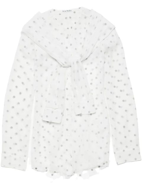 Acne Studios layered tie-neck blouse - White - zdjęcie produktu nr 1