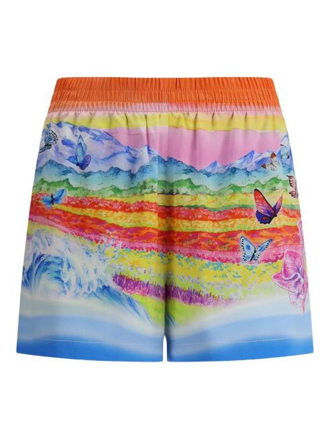 Casablanca landscape-print silk shorts - Blue - zdjęcie produktu nr 1
