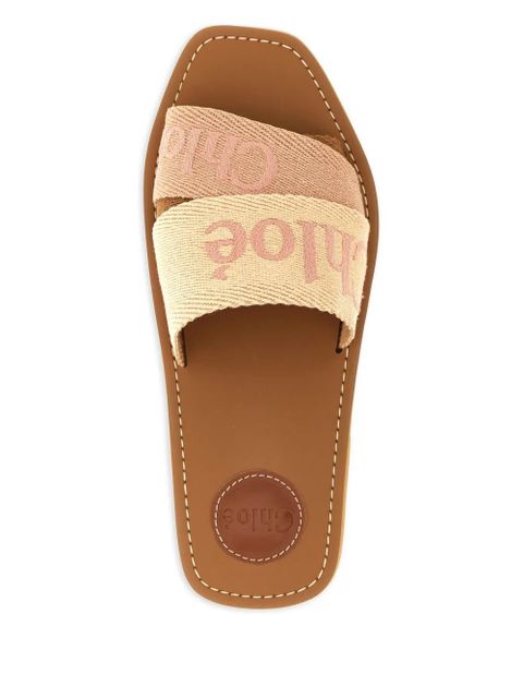 Chloé Woody logo-print sandals - Neutrals