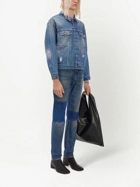 MM6 Maison Margiela distressed denim jacket - Blue