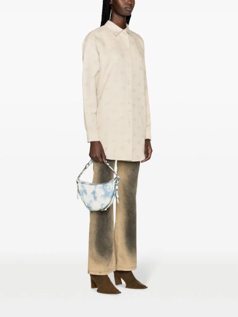 Off-White logo-jacquard cotton blend overshirt - Neutrals