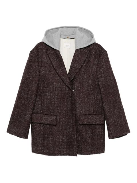 Alysi hooded tweed coat - Red