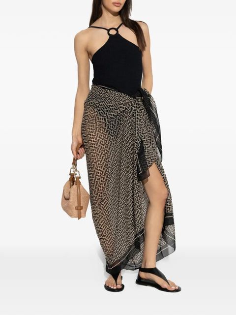Balmain patterned pareo - Black