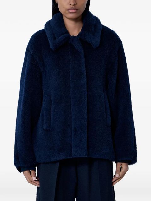 Max Mara single-breasted faux-fur coat - Blue - zdjęcie produktu nr 1