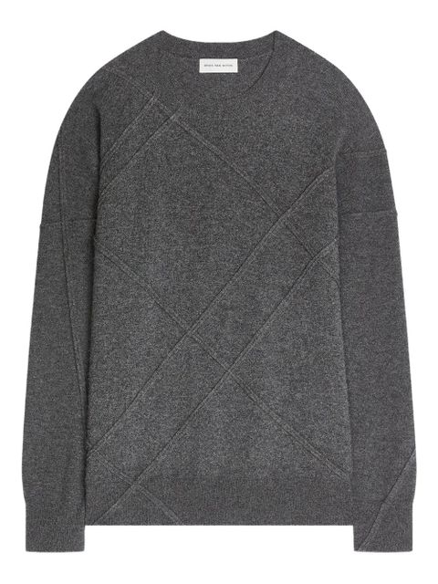 DRIES VAN NOTEN quilted cashmere sweater - Grey - zdjęcie produktu nr 1