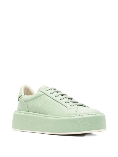 Casadei I-Box pebbled-leather platform sneakers - Green - zdjęcie produktu nr 2