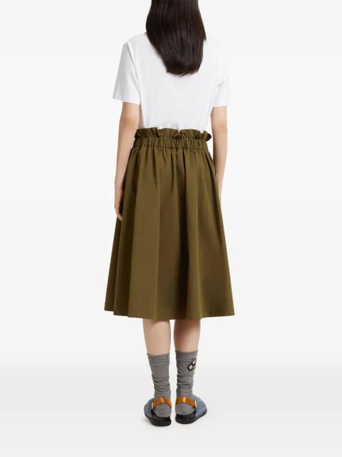 Marni contrast-stitching midi skirt - Green