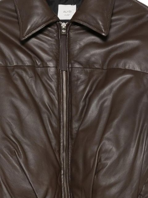 Alysi quilted leather jacket - Brown
