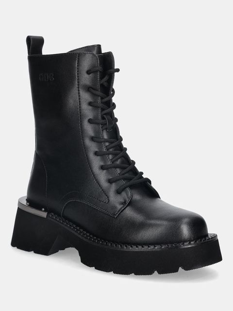 GOE workery skórzane damskie kolor czarny na platformie lekko ocieplone SS2N4164 BLACK - zdjęcie produktu nr 1